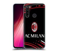 Head Case Designs Licenza Ufficiale AC Milan Curvato Modelli Cresta Custodia Cover in Morbido Gel Compatibile con Xiaomi Redmi Note 8T