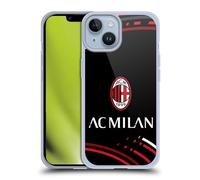 Head Case Designs Licenza Ufficiale AC Milan Curvato Modelli Cresta Custodia Cover in Morbido Gel Compatibile con Apple iPhone 14