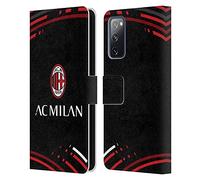 Head Case Designs Licenza Ufficiale AC Milan Curvato Modelli Cresta Custodia Cover in Pelle a Portagoglio Compatibile con Samsung Galaxy S20 Fe / 5G