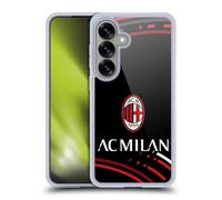 Head Case Designs Licenza Ufficiale AC Milan Curvato Modelli Cresta Custodia in Gel [Protezione di Grado Militare] Compatibile con Samsung Galaxy S25 E Compatibile con MagSafe