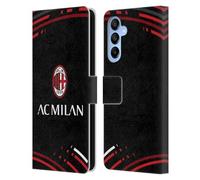 Head Case Designs Licenza Ufficiale AC Milan Curvato Modelli Cresta Custodia Portafoglio in Pelle Compatibile con Samsung Galaxy A16 5G