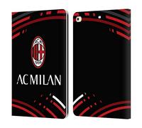 Head Case Designs Licenza Ufficiale AC Milan Curvato Modelli Cresta Custodia Portafoglio in Pelle Compatibile con Apple iPad 9.7 2017 / iPad 9.7 2018