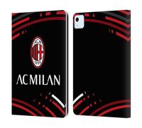 Head Case Designs Licenza Ufficiale AC Milan Curvato Modelli Cresta Custodia Portafoglio in Pelle Compatibile con Apple iPad Air 11 2020/2022/2024/2025
