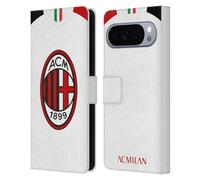 Head Case Designs Licenza Ufficiale AC Milan Fuori Casa 2019/20 Kit Crest Custodia Portafoglio in Pelle Compatibile con Google Pixel 10 Pro XL