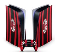 Head Case Designs Licenza Ufficiale AC Milan Home 2021/22 Kit Crest Vinile Frontalino Sticker Gaming Pelle Adesivo Compatibile con Sony Playstation 5 PS5 Disc Edition Console & DualSense Controller