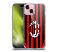 Head Case Designs Licenza Ufficiale AC Milan Home Kit per Stemma 2024/25 Custodia Cover in Morbido Gel Compatibile con Apple iPhone 15