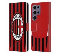 Head Case Designs Licenza Ufficiale AC Milan Home Kit per Stemma 2024/25 Custodia Portafoglio in Pelle Compatibile con Samsung Galaxy S25 Ultra