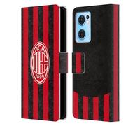 Head Case Designs Licenza Ufficiale AC Milan Home Kit per Stemma 2025/26 Custodia Portafoglio in Pelle Compatibile con Oppo Reno7 5G / Find X5 Lite