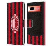 Head Case Designs Licenza Ufficiale AC Milan Home Kit per Stemma 2025/26 Custodia Portafoglio in Pelle Compatibile con Google Pixel 7a