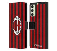Head Case Designs Licenza Ufficiale AC Milan in Casa 2018/19 Kit Cresta Custodia Cover in Pelle a Portafoglio Compatibile con Samsung Galaxy A14 5G