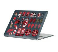 Head Case Designs Licenza Ufficiale AC Milan Logo E Tipografia Icone Grafiche Custodia Laptop Nero con Glitter Compatibile con MacBook Air 13.6" M2 A2681/M3 A3113/M4 A3240 2022/2024/2025