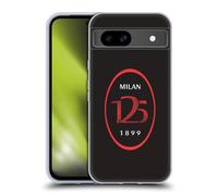 Head Case Designs Licenza Ufficiale AC Milan Logo Nero 125° Anniversario Custodia in Gel [Protezione di Grado Militare] Compatibile con Google Pixel 8a E Compatibile con MagSafe