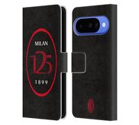 Head Case Designs Licenza Ufficiale AC Milan Logo Nero 125° Anniversario Custodia Portafoglio in Pelle Compatibile con Google Pixel 10