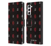 Head Case Designs Licenza Ufficiale AC Milan Modello Logo Arte Custodia Portafoglio in Pelle Compatibile con Samsung Galaxy S21+ 5G