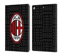 Head Case Designs Licenza Ufficiale AC Milan Rosso E Grigio Modelli Cresta Custodia Portafoglio in Pelle Compatibile con Apple iPad 10.2 2019/2020/2021