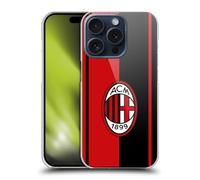 Head Case Designs Licenza Ufficiale AC Milan Rosso E Nero Stemma Custodia Cover Dura per Parte Posteriore Compatibile con Apple iPhone 15 PRO