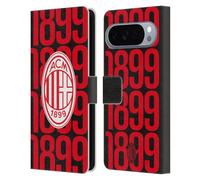 Head Case Designs Licenza Ufficiale AC Milan Schema Grafica Custodia Portafoglio in Pelle Compatibile con Google Pixel 10 Pro XL