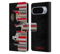 Head Case Designs Licenza Ufficiale AC Milan Silhouette Adulti Custodia Portafoglio in Pelle Compatibile con Google Pixel 10 Pro XL