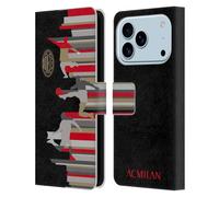 Head Case Designs Licenza Ufficiale AC Milan Silhouette Adulti Custodia Portafoglio in Pelle Compatibile con Apple iPhone 17 PRO