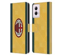 Head Case Designs Licenza Ufficiale AC Milan Terza Kit per Stemma 2025/26 Custodia Portafoglio in Pelle Compatibile con Motorola Moto G Power (2024)