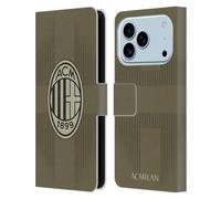 Head Case Designs Licenza Ufficiale AC Milan Terzo Kit 2022/23 Custodia Portafoglio in Pelle Compatibile con Apple iPhone 17 PRO