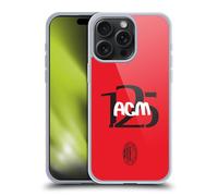 Head Case Designs Licenza Ufficiale AC Milan Tipografia 125° Anniversario Custodia in Gel [Protezione di Grado Militare] Compatibile con Apple iPhone 15 PRO Max