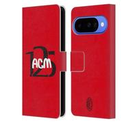 Head Case Designs Licenza Ufficiale AC Milan Tipografia 125° Anniversario Custodia Portafoglio in Pelle Compatibile con Google Pixel 10