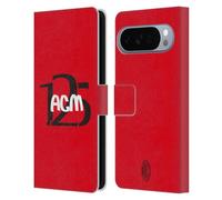 Head Case Designs Licenza Ufficiale AC Milan Tipografia 125° Anniversario Custodia Portafoglio in Pelle Compatibile con Google Pixel 10 Pro XL