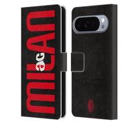 Head Case Designs Licenza Ufficiale AC Milan Tipografia Verticale Grafica Custodia Portafoglio in Pelle Compatibile con Google Pixel 10 Pro XL
