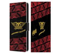 Head Case Designs Licenza Ufficiale Aerosmith Permanent Vacation Clasici Custodia Portafoglio in Pelle Compatibile con Samsung Galaxy S25 FE