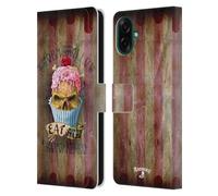 Head Case Designs Licenza Ufficiale Alchemy Gothic Mangiami Cupcake Cranio Custodia Portafoglio in Pelle Compatibile con Samsung Galaxy A07