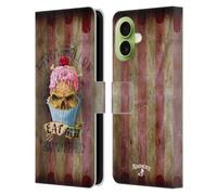 Head Case Designs Licenza Ufficiale Alchemy Gothic Mangiami Cupcake Cranio Custodia Portafoglio in Pelle Compatibile con Apple iPhone 17