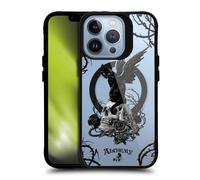 Head Case Designs Licenza Ufficiale Alchemy Gothic Nine Lives Of Poe Skull Cat Gothic Art Black Shockproof Bumper Case [Military Grade] Compatible with Apple iPhone 13 Pro and Compatible with MagSafe
