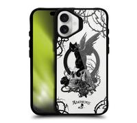 Head Case Designs Licenza Ufficiale Alchemy Gothic Nine Lives Of Poe Skull Cat Gothic Art Black Shockproof Bumper Case [Military Grade] Compatible with Apple iPhone 16 Plus and Compatible with MagSafe