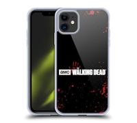 Head Case Designs Licenza Ufficiale AMC The Walking Dead Sangue Nero Logo Custodia in Gel [Protezione di Grado Militare] Compatibile con Apple iPhone 11 E Compatibile con MagSafe