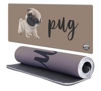 Head Case Designs Licenza Ufficiale Animal Club International Carlino Facce 37.4 x 15.75 x 0.16 Inches (900 x 400 mm) - XL Tappetino per Mouse E Scrivania da Ufficio per Giochi Tastiera PC