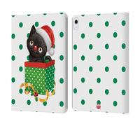 Head Case Designs Licenza Ufficiale Animal Club International Gatto 2 Box Natalizi Custodia Portafoglio in Pelle Compatibile con Apple iPad Air 13 2024/2025