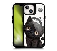 Head Case Designs Licenza Ufficiale Animal Club International Gatto Icone Black Shockproof Bumper Case [Military Grade Protection] Compatible with Apple iPhone 14 and Compatible with MagSafe