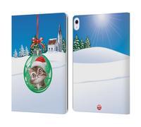 Head Case Designs Licenza Ufficiale Animal Club International Gatto Palle Natalizie Custodia Portafoglio in Pelle Compatibile con Apple iPad Air 13 2024/2025