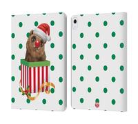 Head Case Designs Licenza Ufficiale Animal Club International Orso Box Natalizi Custodia Portafoglio in Pelle Compatibile con Apple iPad Air 13 2024/2025