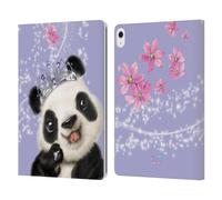 Head Case Designs Licenza Ufficiale Animal Club International Panda Facce Reali Custodia Portafoglio in Pelle Compatibile con Apple iPad Air 13 2024/2025