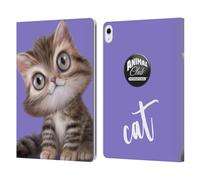 Head Case Designs Licenza Ufficiale Animal Club International Persian Cat Facce Custodia Portafoglio in Pelle Compatibile con Apple iPad Air 13 2024/2025