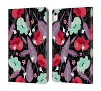 Head Case Designs Licenza Ufficiale Anis Illustration Botanico Nero Fucsia Modello Fiore 3 Custodia Portafoglio in Pelle Compatibile con Apple iPad 10.9 (2022/2025)