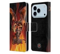 Head Case Designs Licenza Ufficiale Anne Stokes Il Martello di Dio Draghi Guardiani Custodia Portafoglio in Pelle Compatibile con Apple iPhone 17 PRO