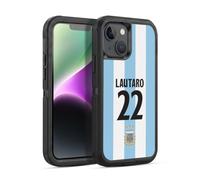 Head Case Designs Licenza Ufficiale Argentina National Football Team Lautaro Martínez Divisa Casa Giocatore 2024/25 1° Gruppo Custodia Antiurto Ultra Blindata compatibile con Apple iPhone 14