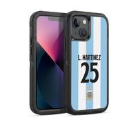 Head Case Designs Licenza Ufficiale Argentina National Football Team Lisandro Martínez Divisa Casa Giocatore 2024/25 1° Gruppo Custodia Antiurto Ultra Blindata compatibile con Apple iPhone 13