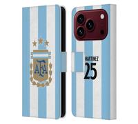 Head Case Designs Licenza Ufficiale Argentina National Football Team Lisandro Martínez Divisa Casa Giocatore 2024/25 1° Gruppo Custodia Portafoglio in Pelle Compatibile con Apple iPhone 18 Pro