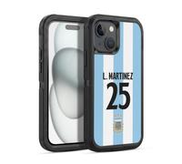 Head Case Designs Licenza Ufficiale Argentina National Football Team Lisandro Martínez Divisa Casa Giocatore 2024/25 1° Gruppo Custodia Antiurto Ultra Blindata compatibile con Apple iPhone 15