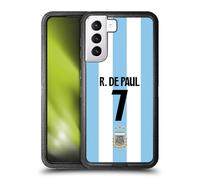 Head Case Designs Licenza Ufficiale Argentina National Football Team Rodrigo de Paul Divisa Casa Giocatore 2024/25 1° Gruppo Custodia Antiurto Ultra Blindata Compatibile con Samsung Galaxy S21+ 5G