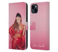 Head Case Designs Licenza Ufficiale Ariana Grande Pelle Rossa Donna Pericolosa Custodia Portafoglio in Pelle Compatibile con Apple iPhone 15 Plus
